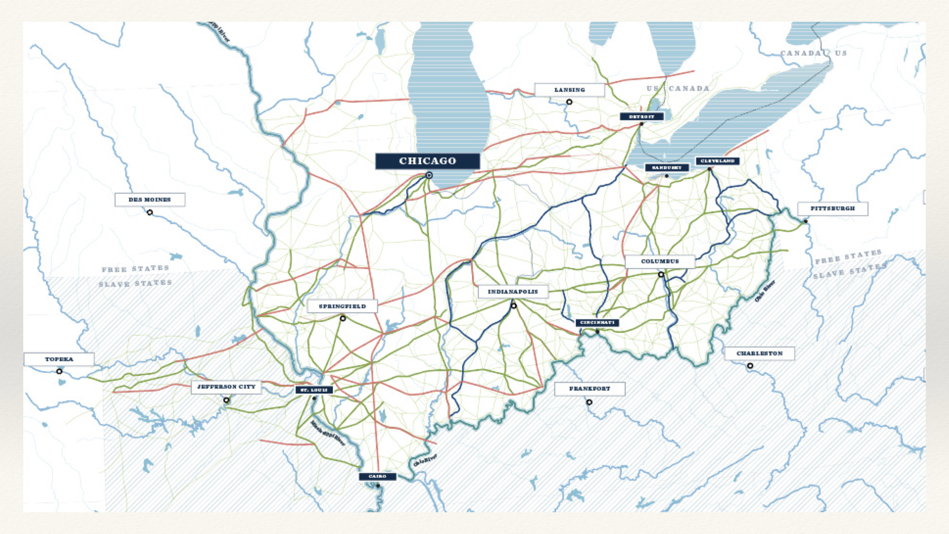 Detail map with key quote about the Underground Railroad