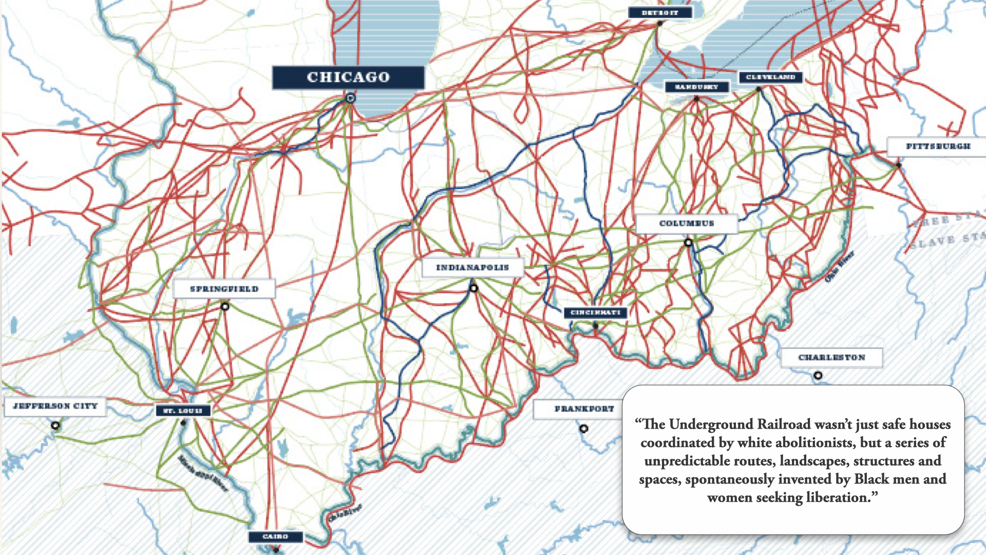 GIS-derived map combining Colton transportation infrastructure with Siebert Underground Railroad routes